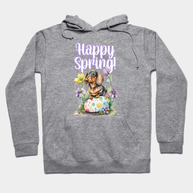 Happy Spring Dachshund Hoodie by KarmicKal